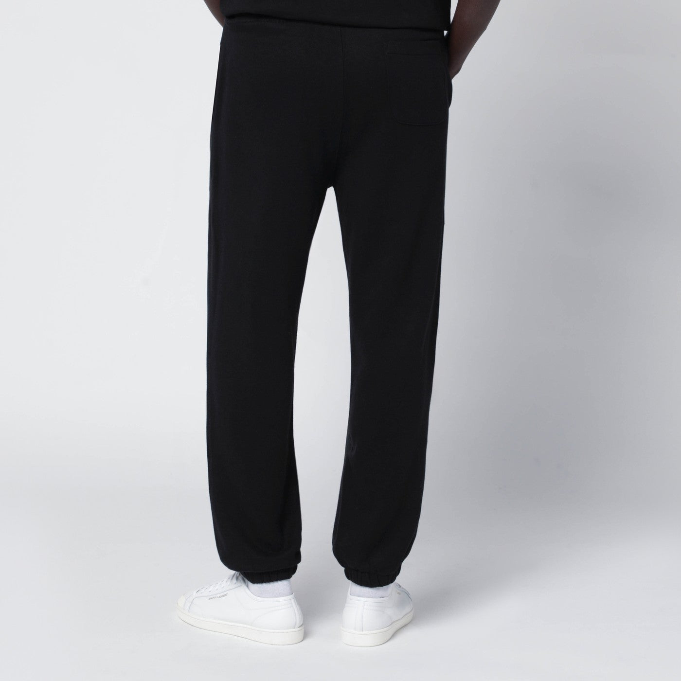 Black cotton-blend jogging trousers