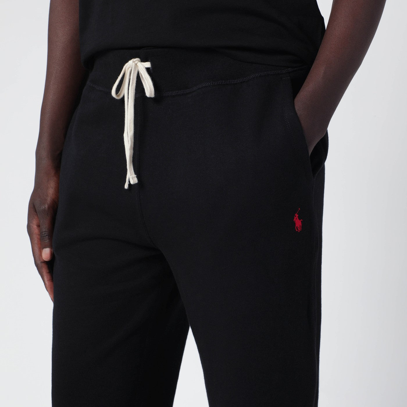 Black cotton-blend jogging trousers