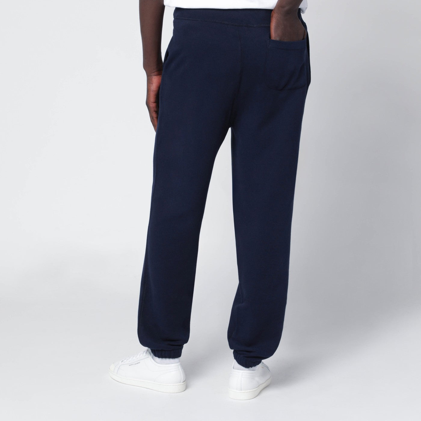 Navy blue cotton-blend jogging pants