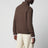 Brauner Baumwollpullover mit Viertelreißverschluss