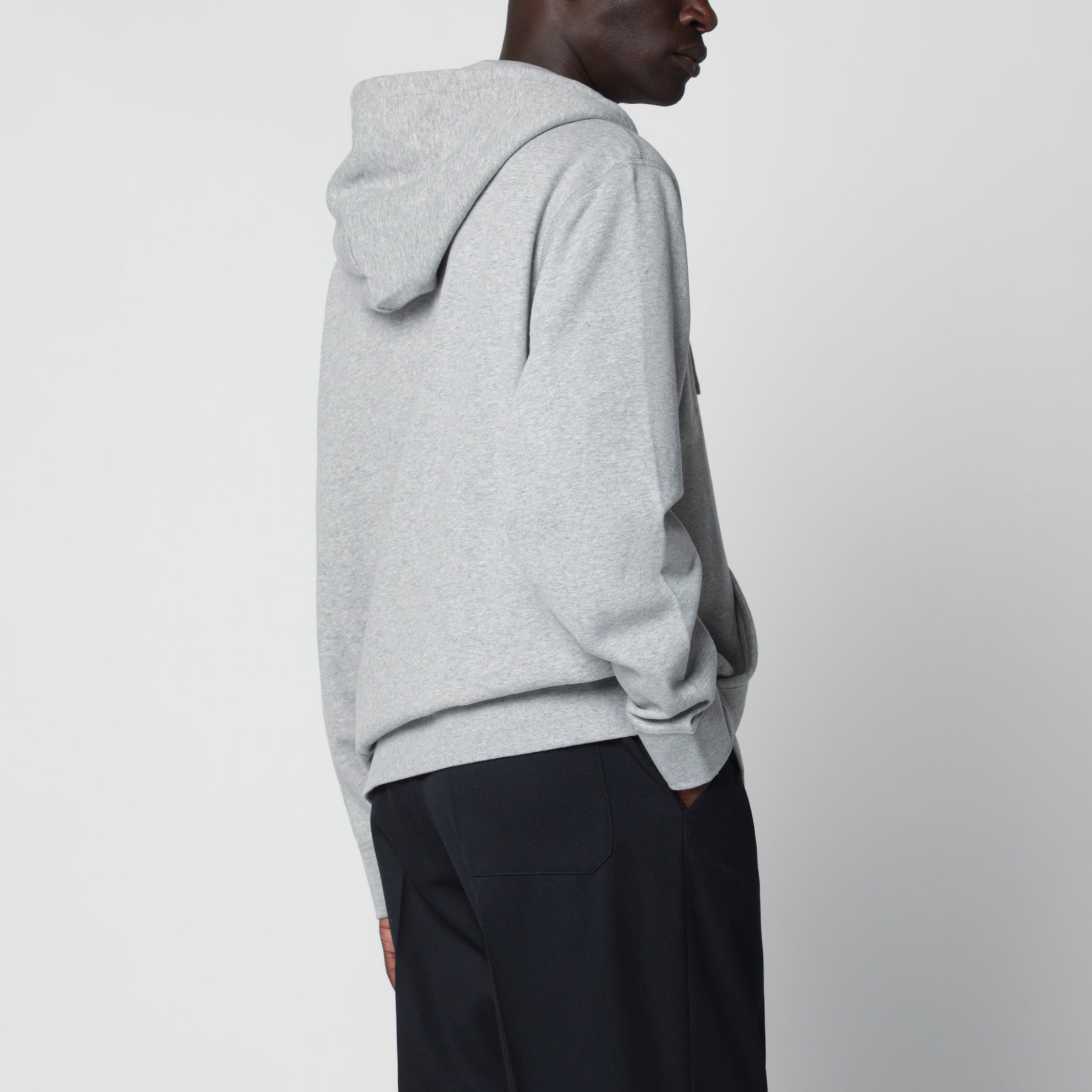 Grauer Hoodie mit Reißverschluss aus Baumwolle