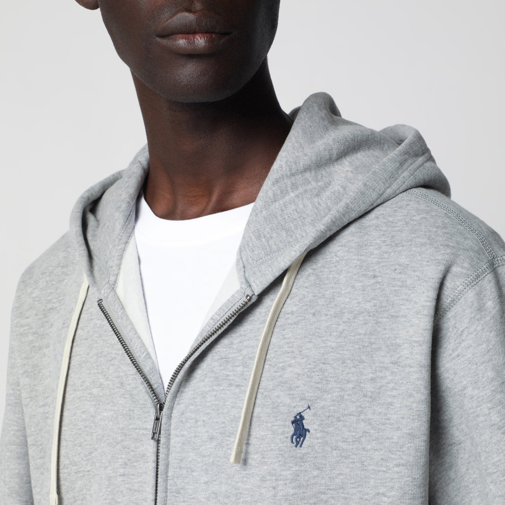 Grauer Hoodie mit Reißverschluss aus Baumwolle
