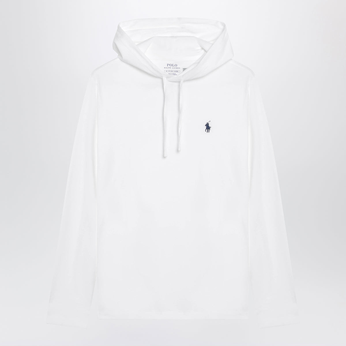 White hooded sweatshirt in cotton
