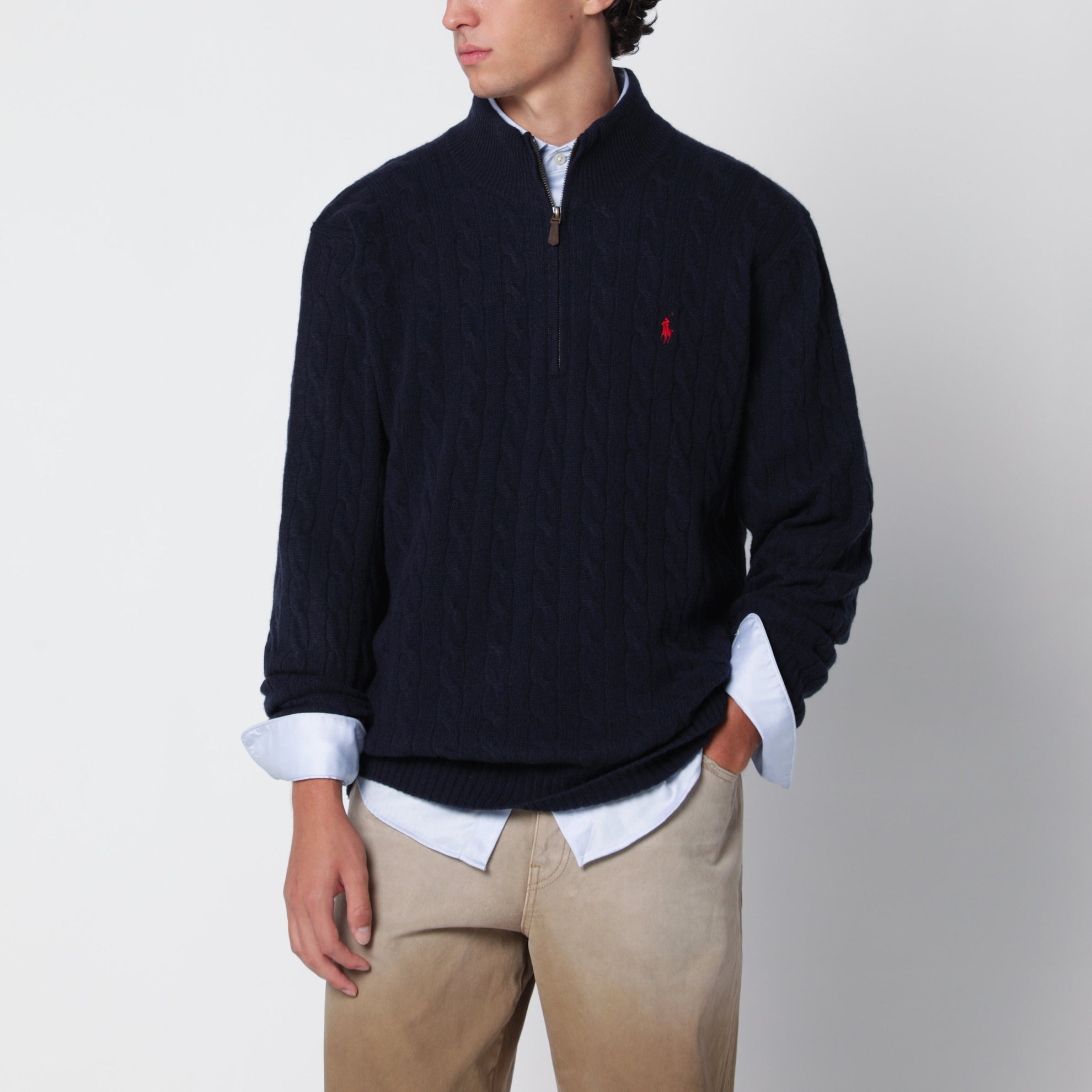 Maglione Hunter Navy in lana e cashmere