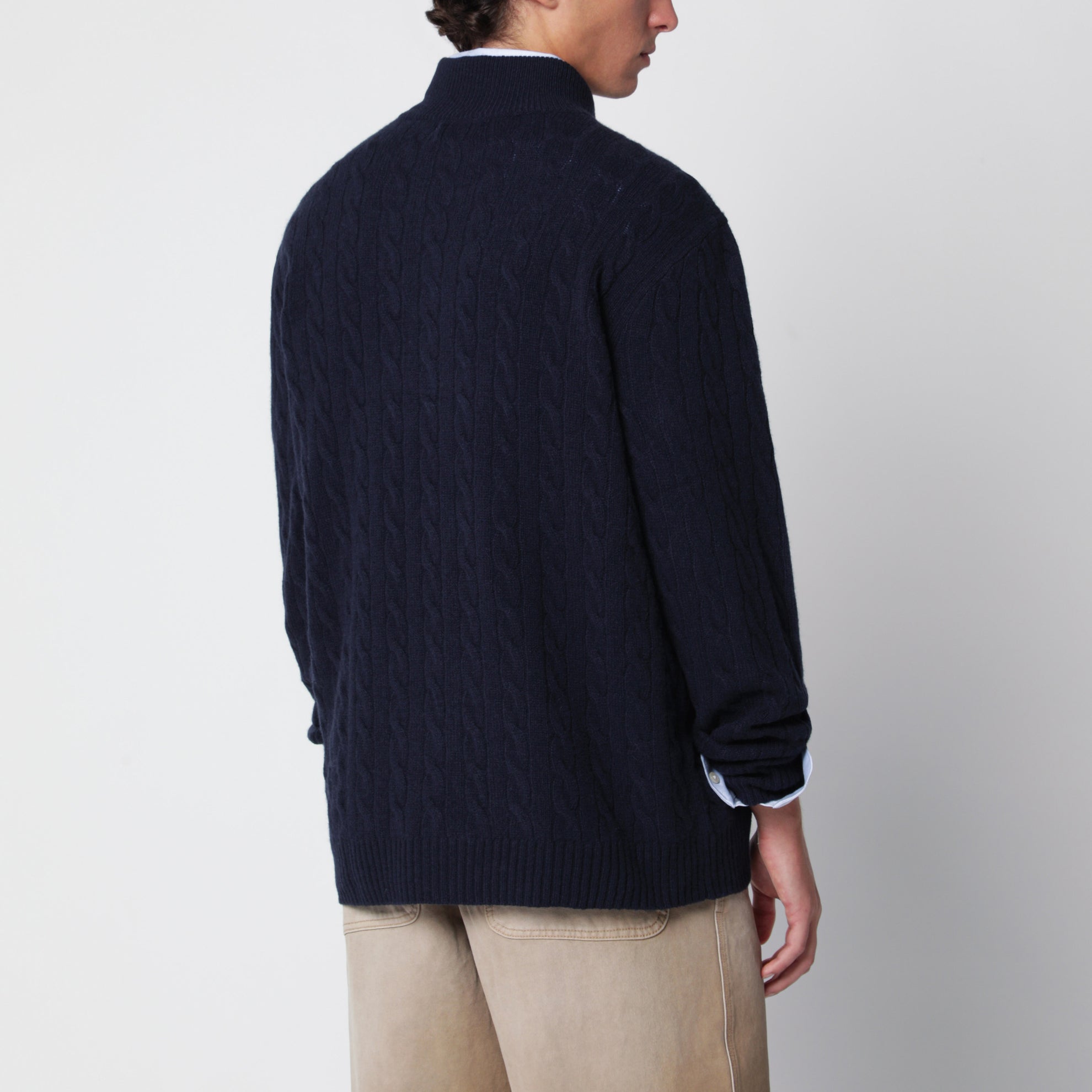 Maglione Hunter Navy in lana e cashmere