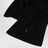 Black wool scarf with embroidered pony