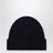 Navy blue wool hat with pony
