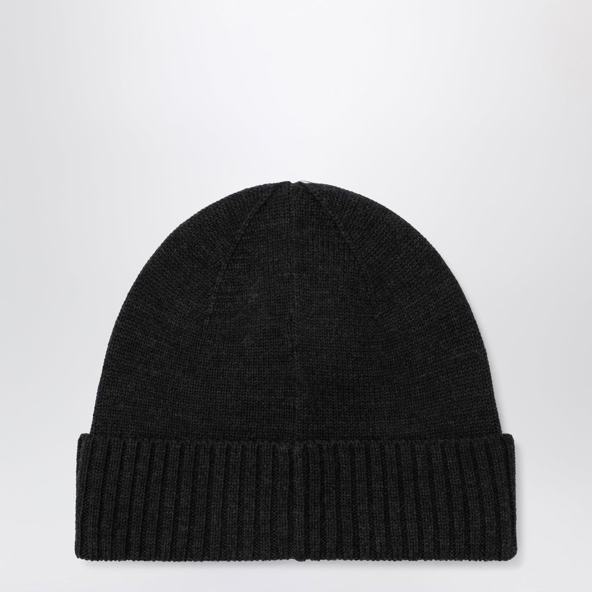 Dark grey wool hat with pony