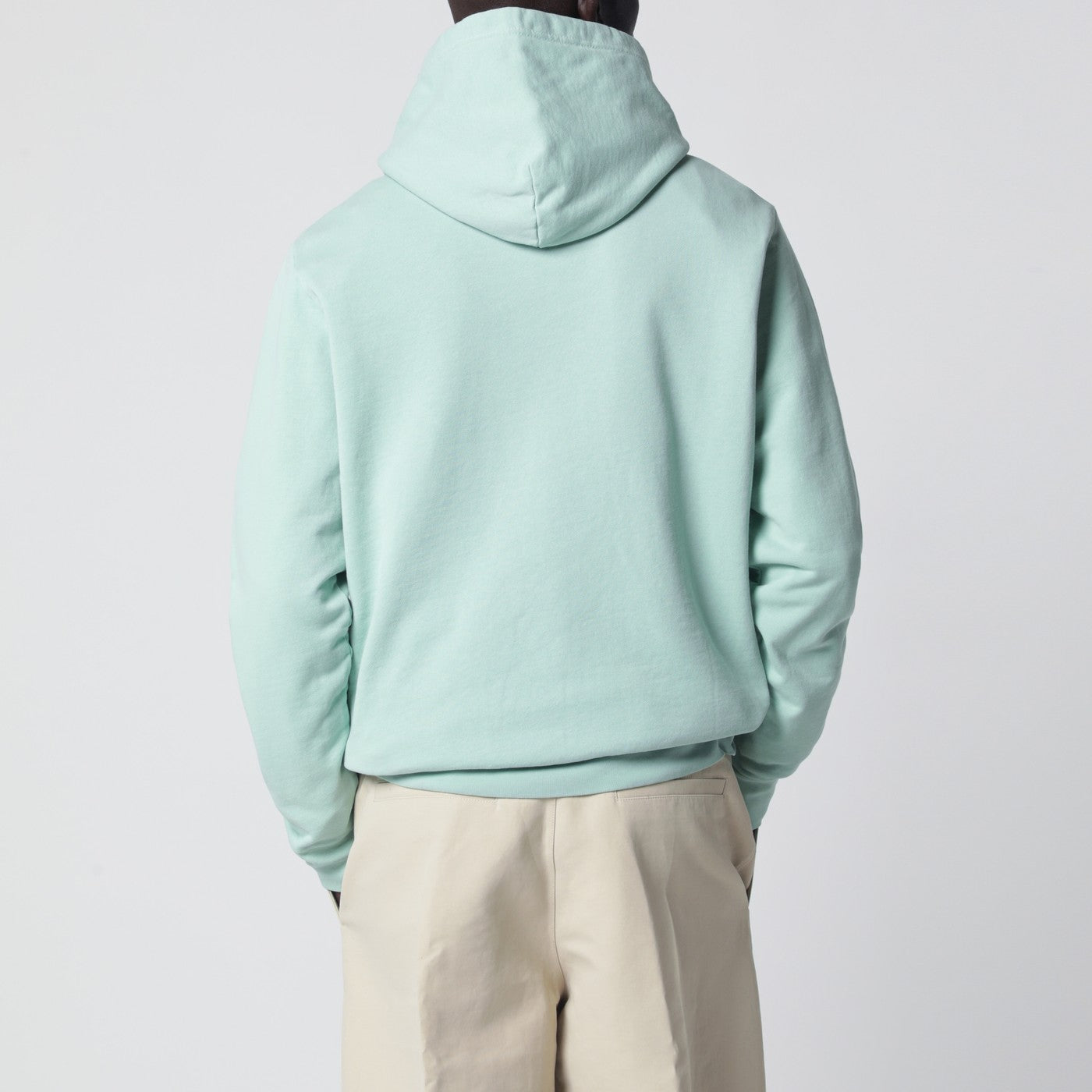 Sweat à capuche en coton aquamarine