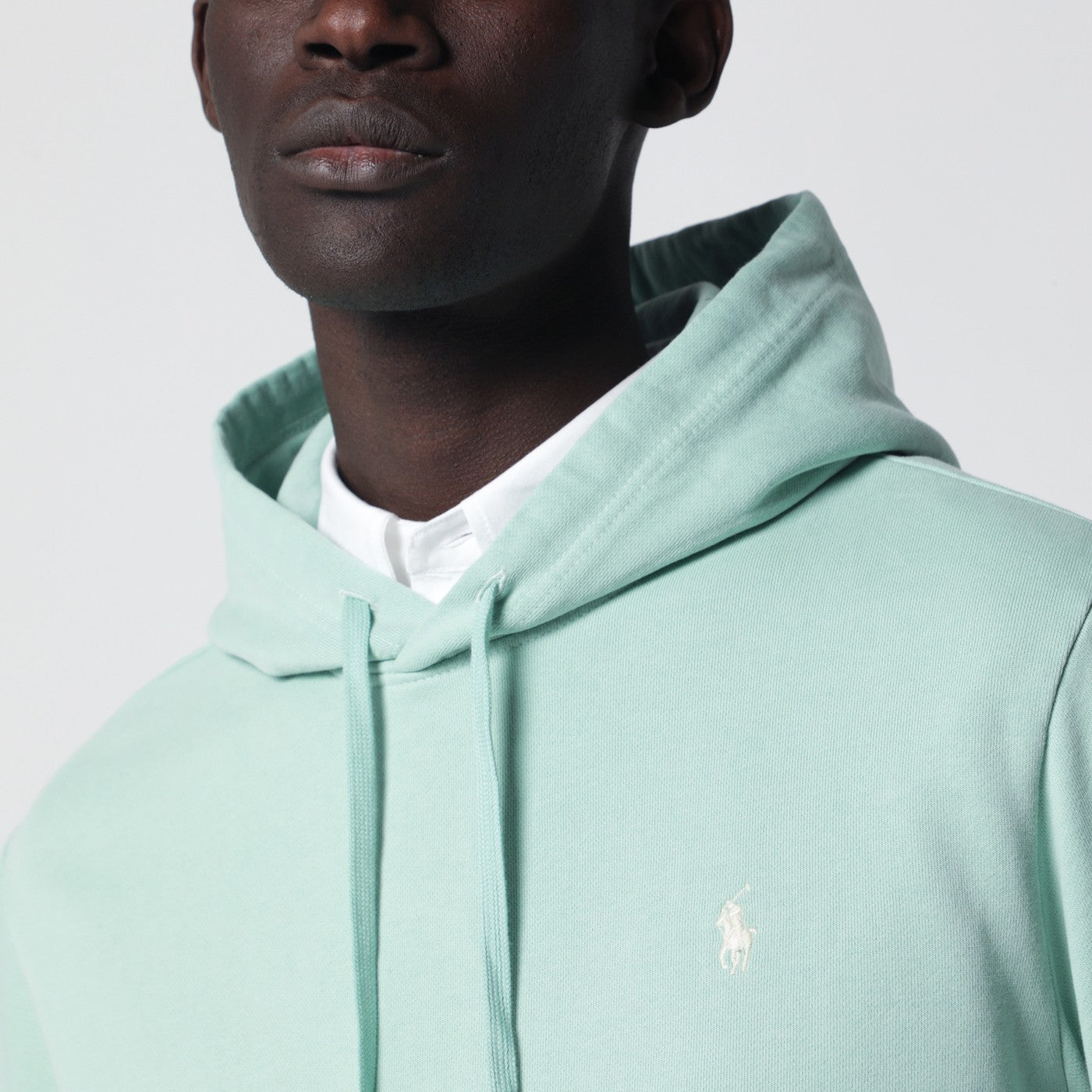 Sweat à capuche en coton aquamarine