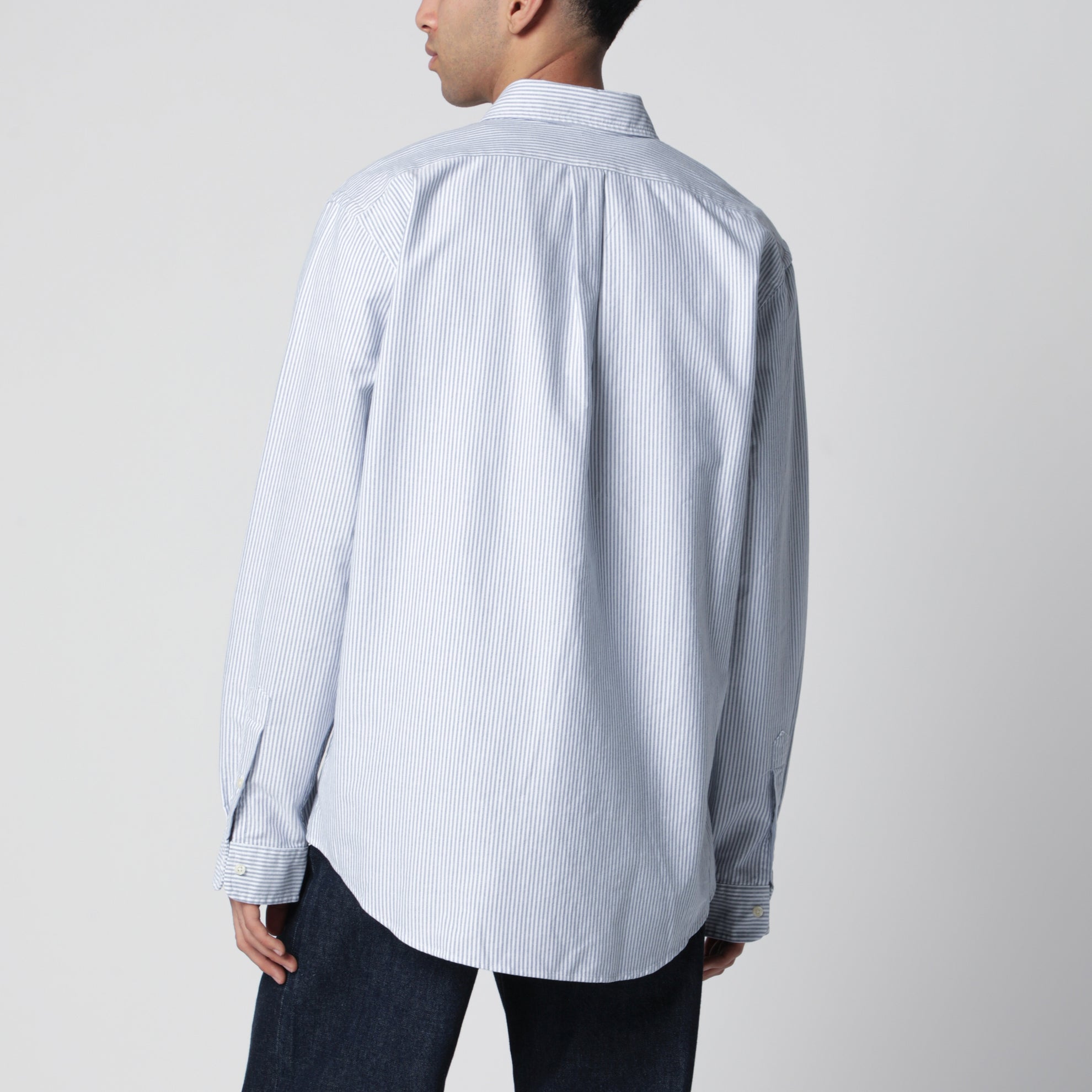 Light blue/white striped Oxford Custom-Fit shirt