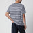 T-shirt rayé blanc/bleu marine Custom Slim-Fit