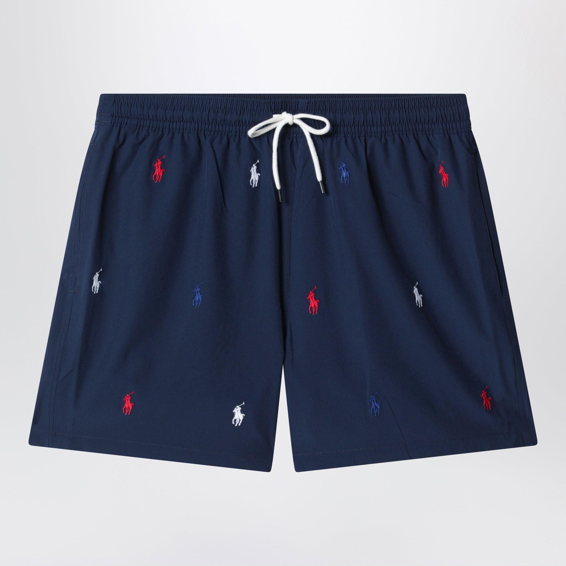Short de bain Traveler bleu marine avec logos brodés