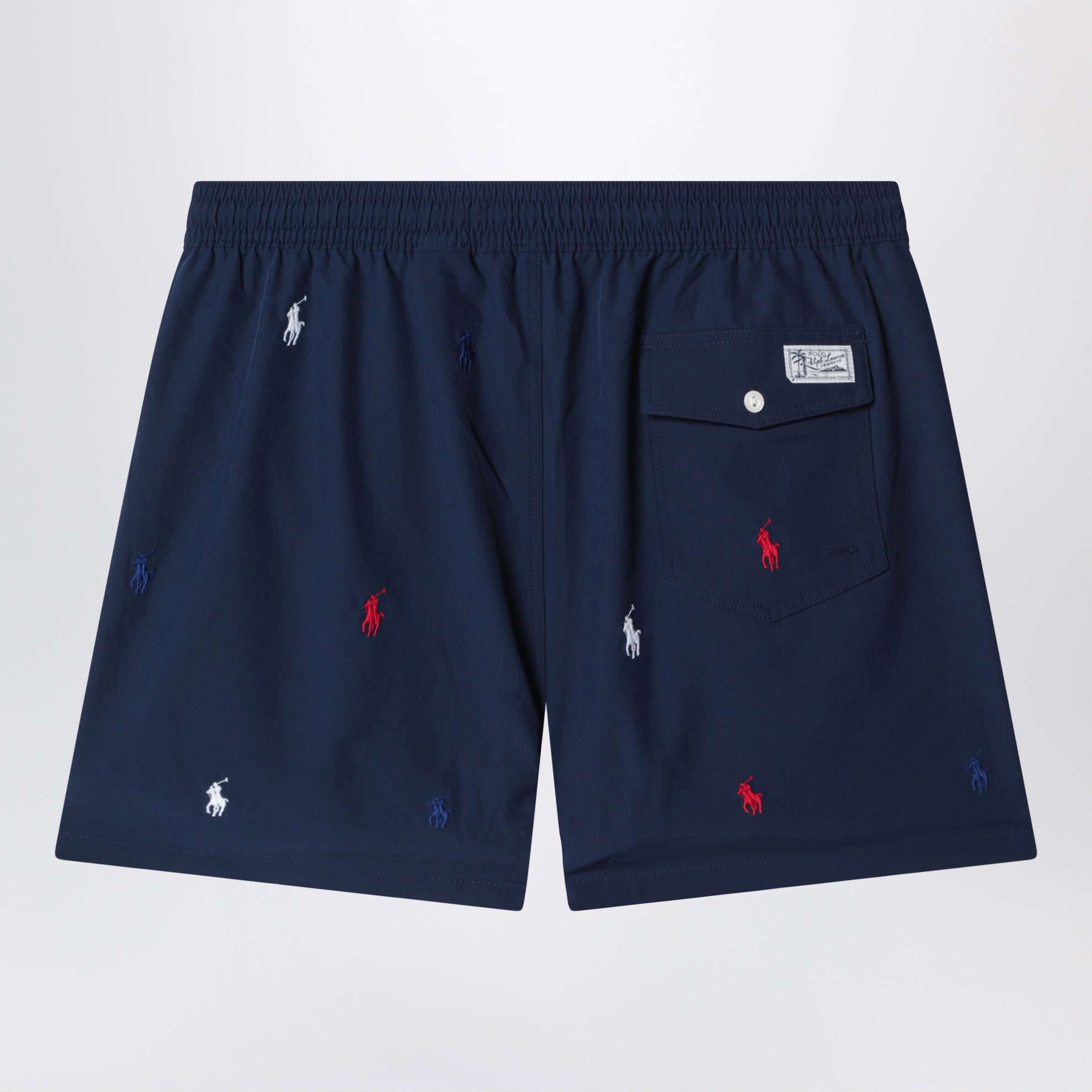 Short de bain Traveler bleu marine avec logos brodés
