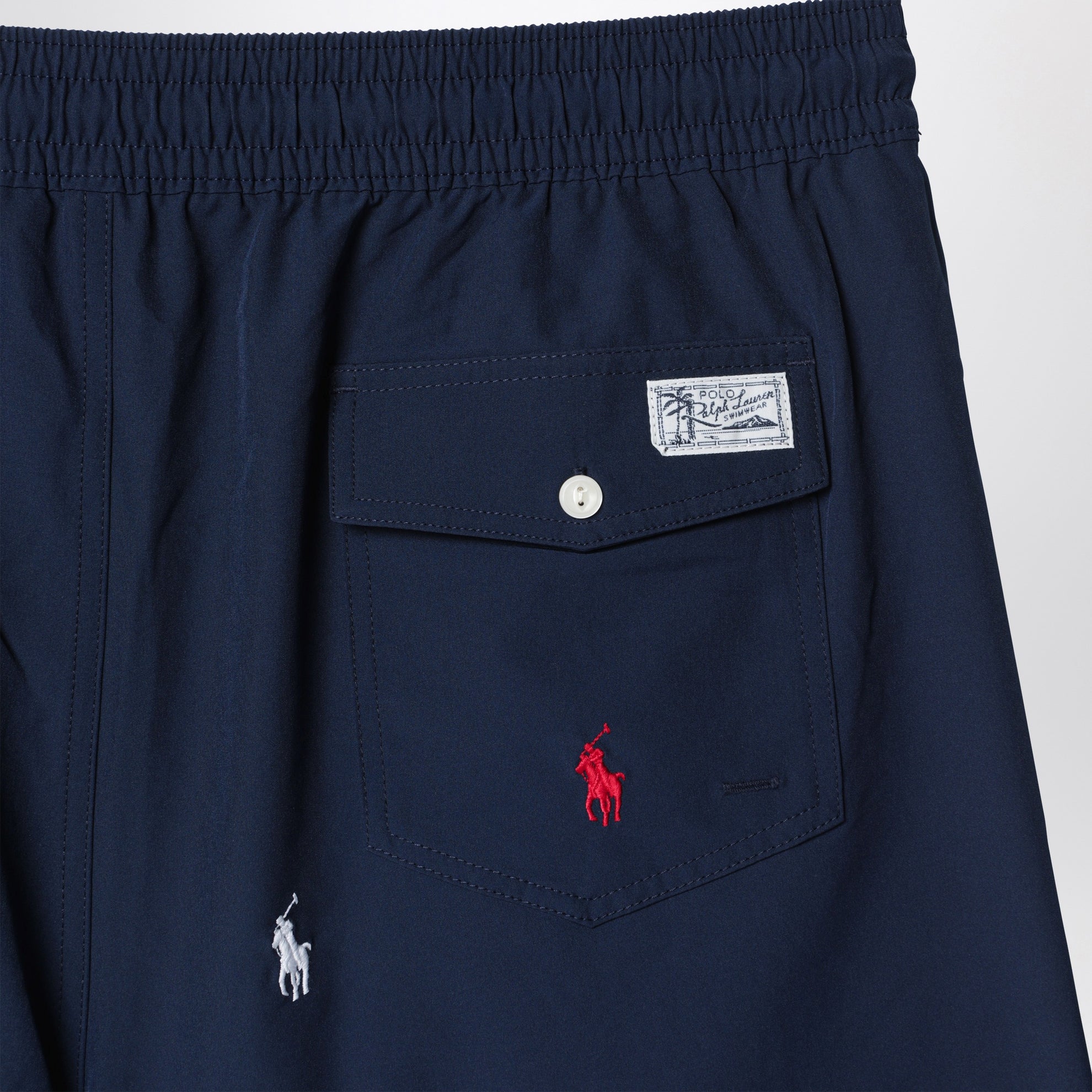 Short de bain Traveler bleu marine avec logos brodés