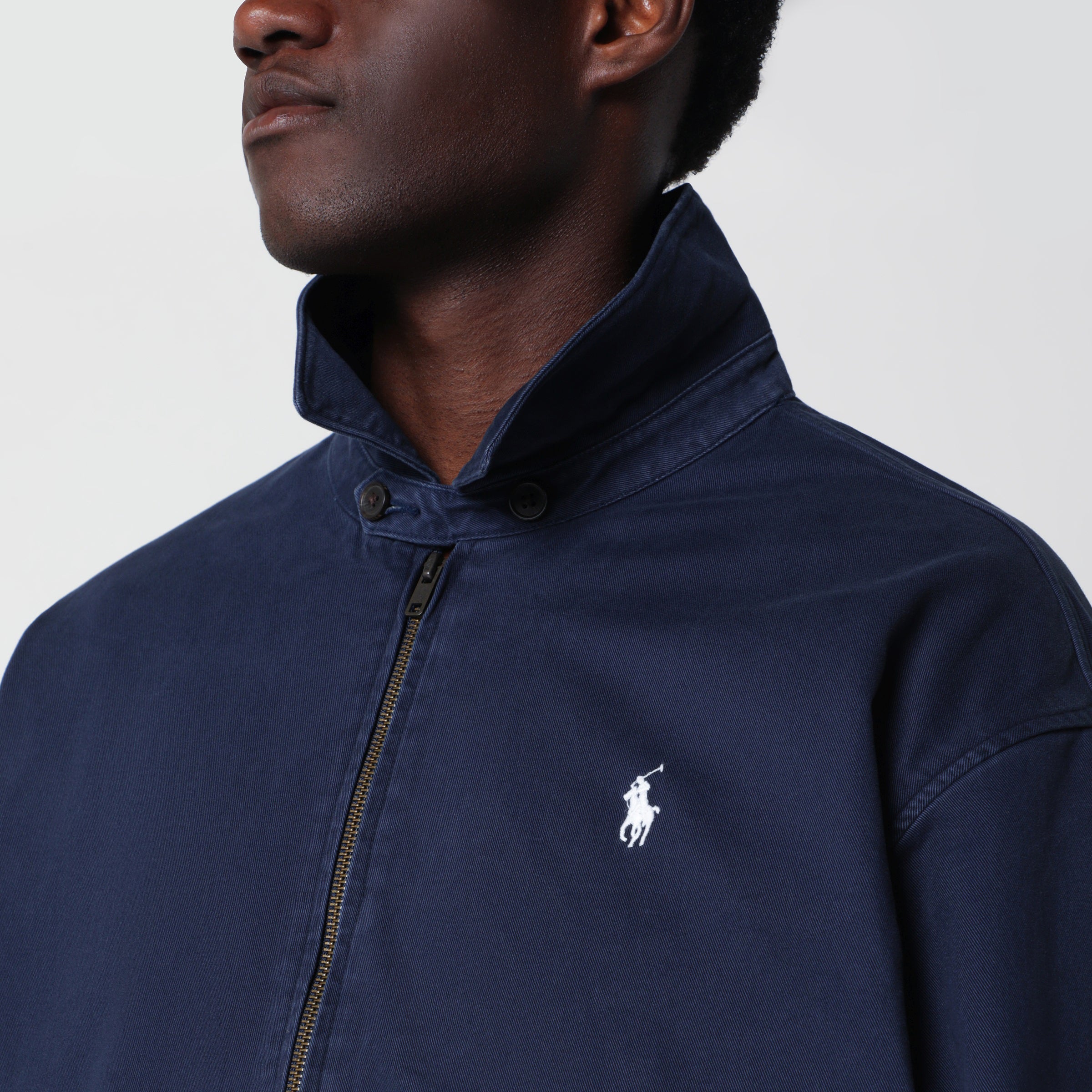 Polo Ralph Lauren Navy blue zip-up jacket in cotton | TheDoubleF