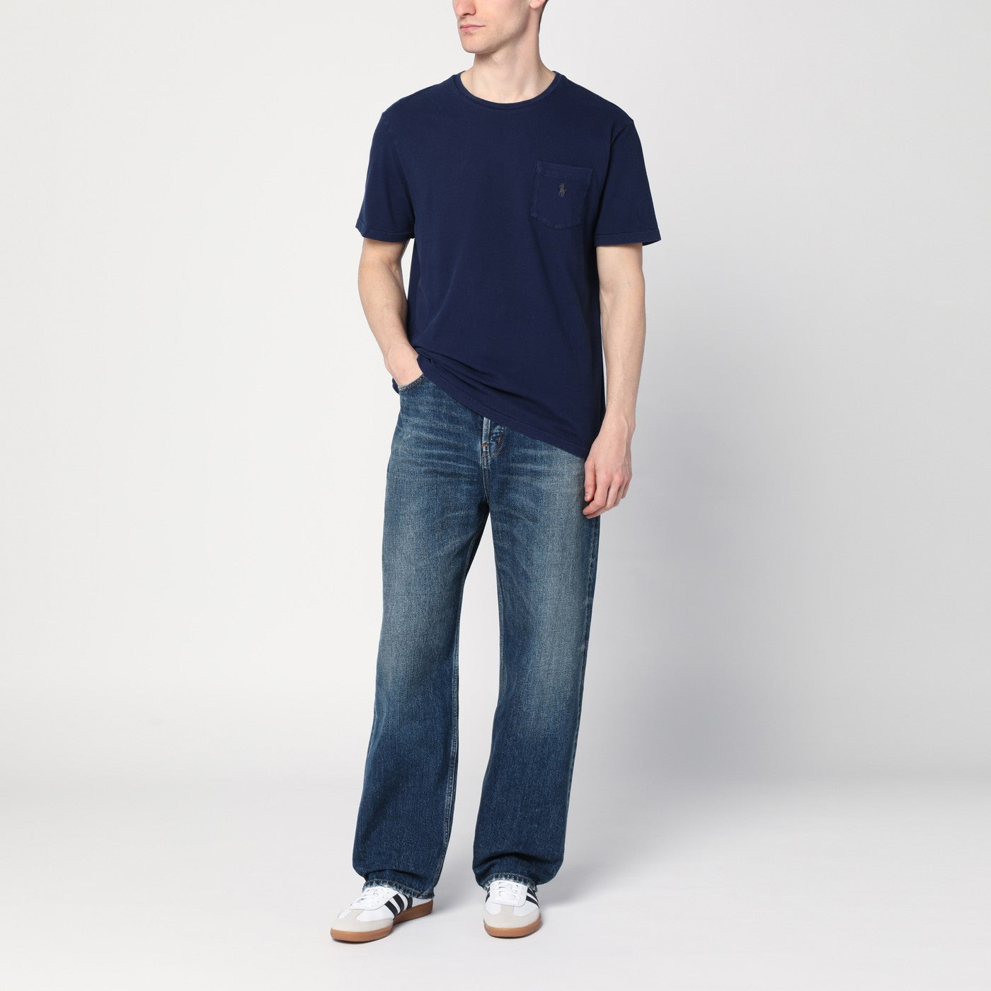 T-shirt en coton bleu marine