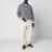 Grey cable knit sweater in wool and cashmere