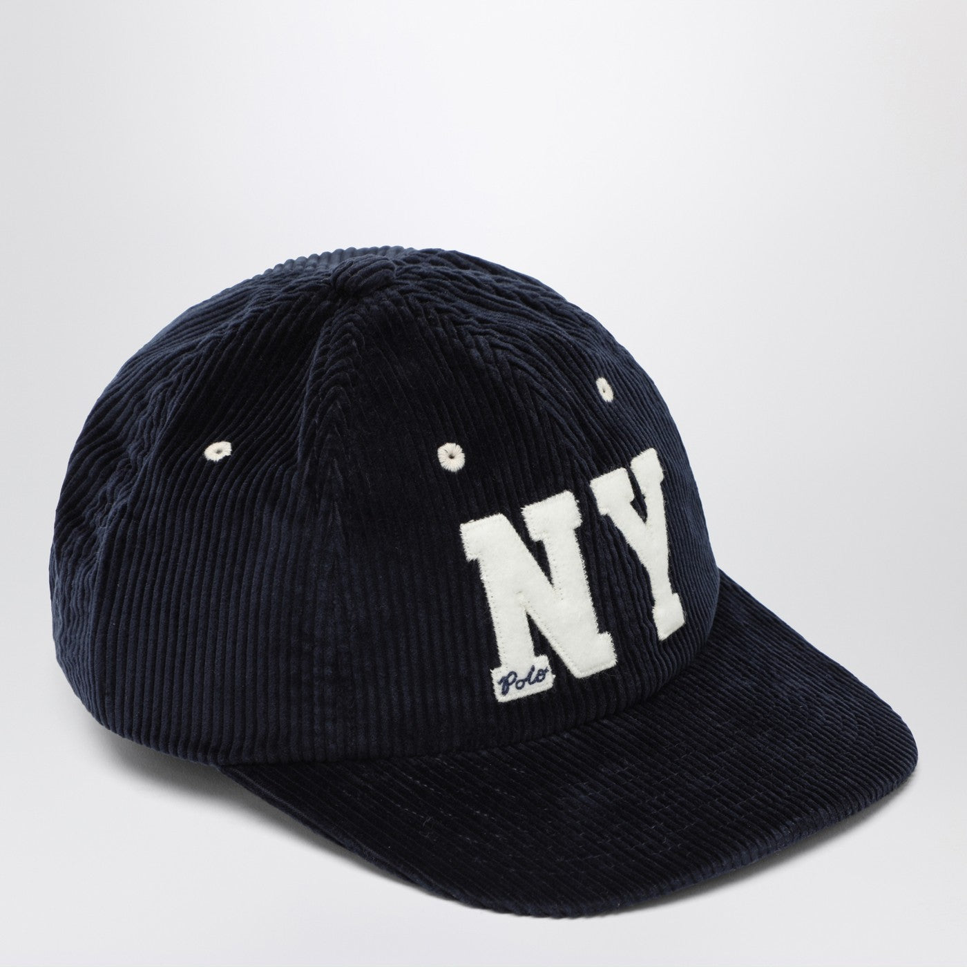 Casquette de baseball bleue en velours côtelé