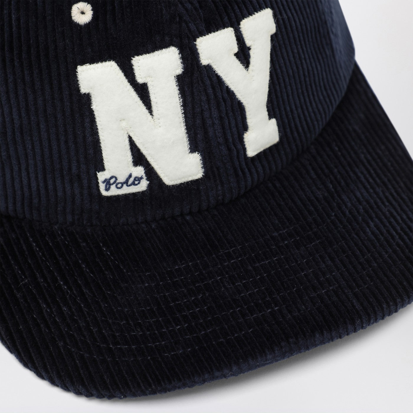 Casquette de baseball bleue en velours côtelé