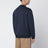 Felpa con zip blu navy in misto cotone