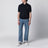 Polo blu navy in maglia di cotone