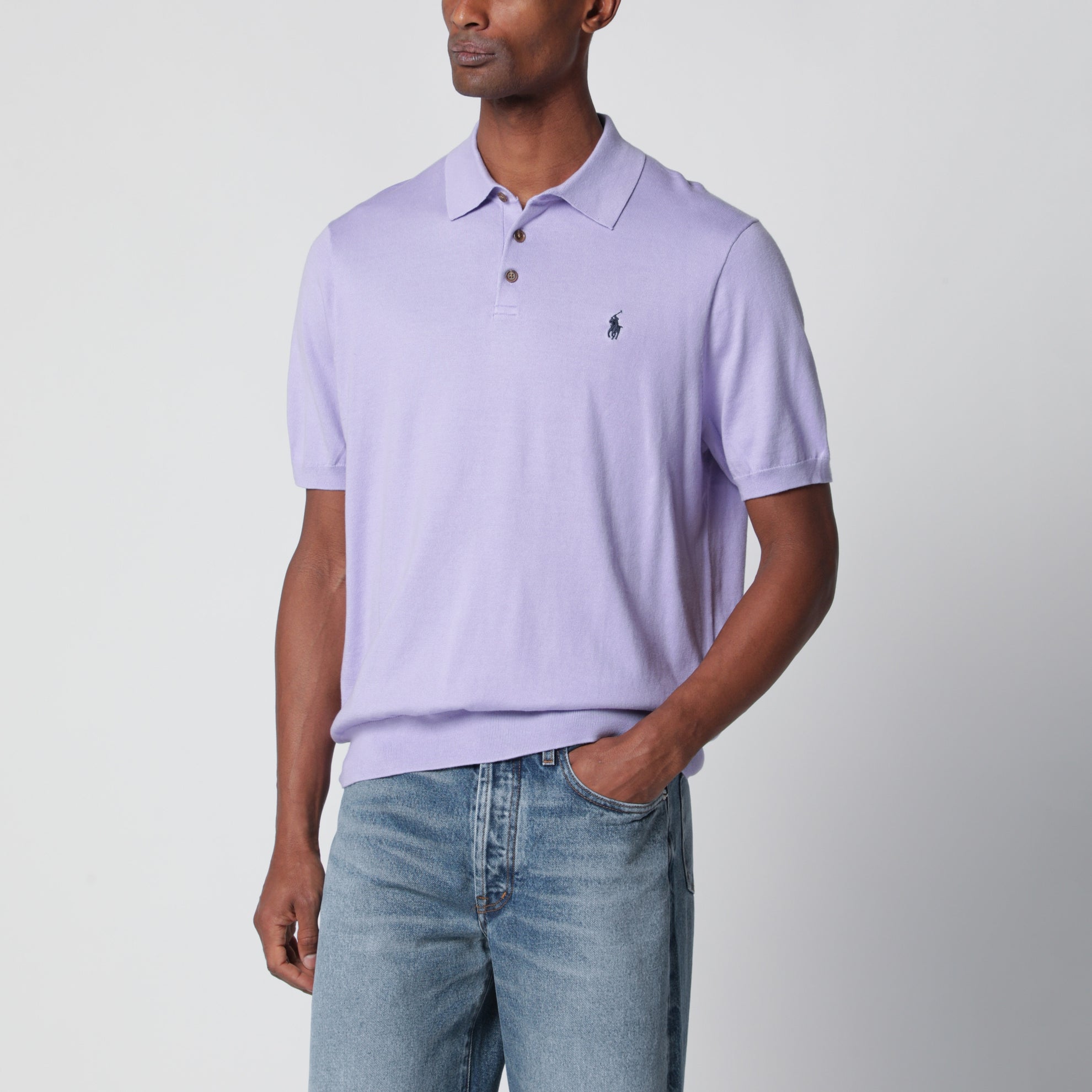 Polo en coton lilas