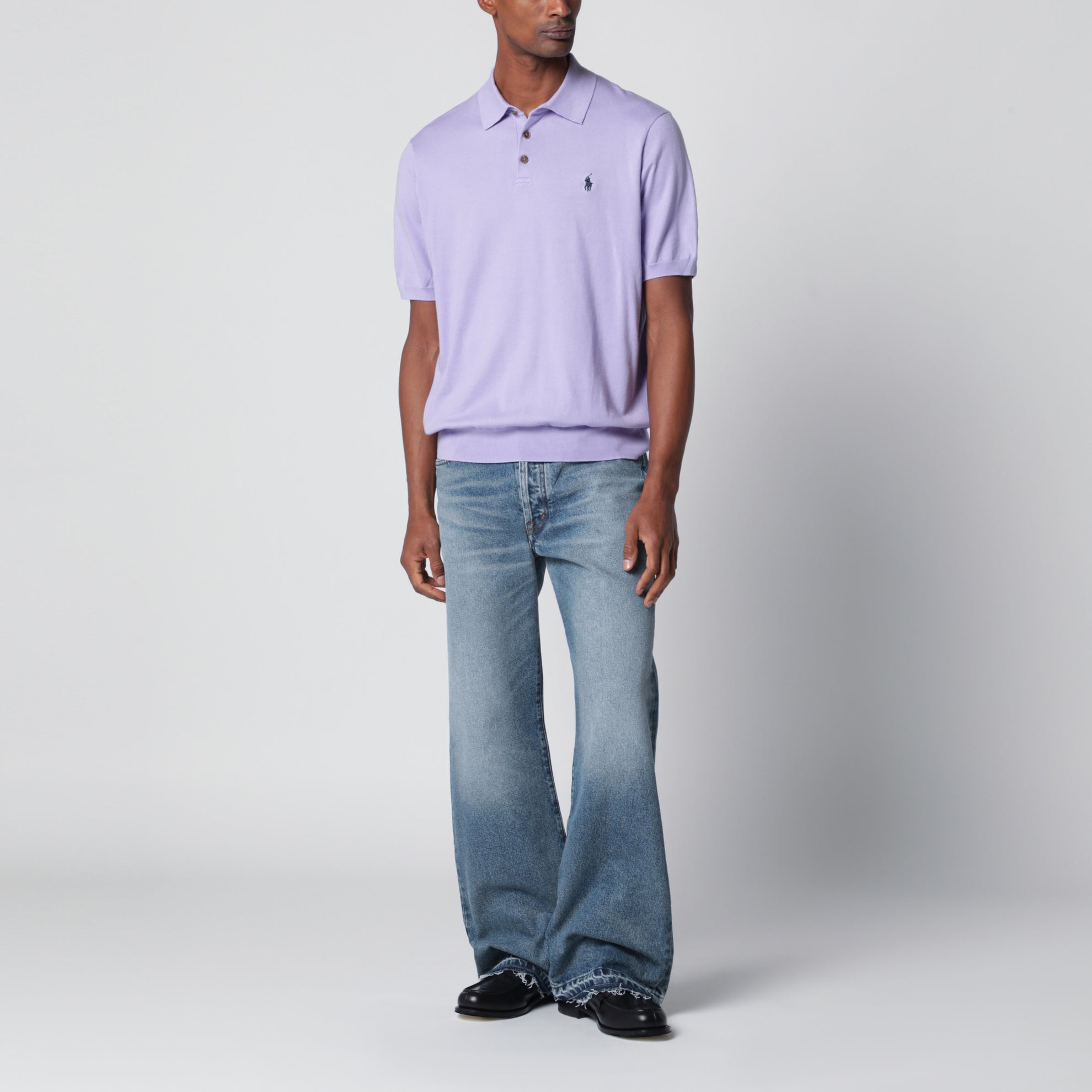 Polo en coton lilas