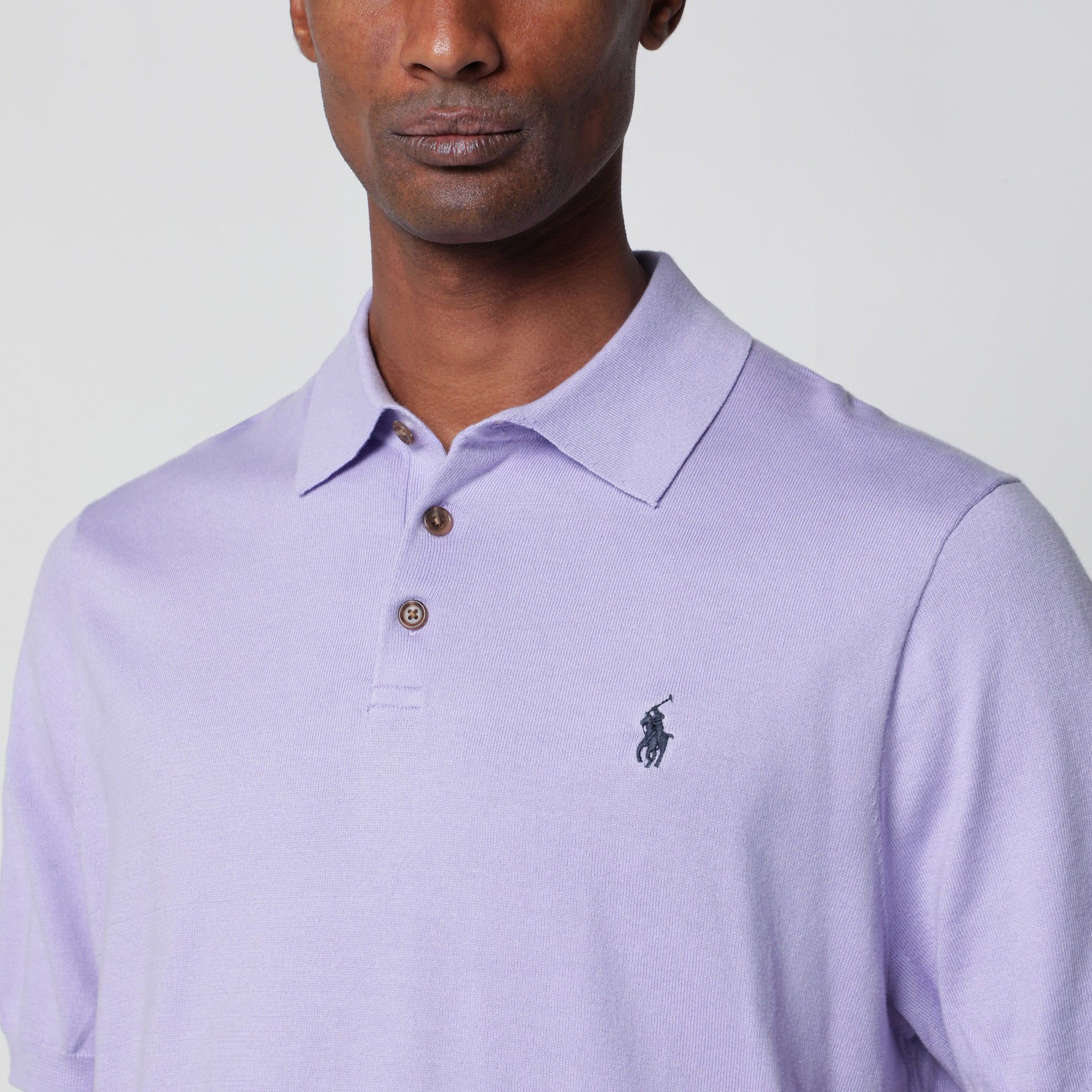 Polo en coton lilas