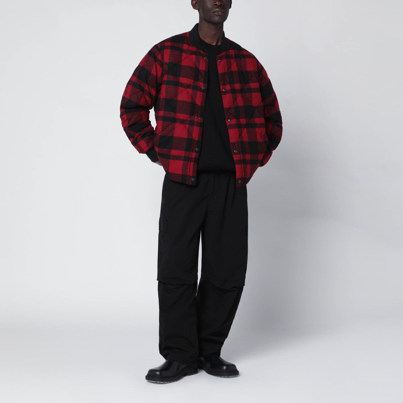 Polo Ralph Lauren Red and black quilted check bomber | TheDoubleF