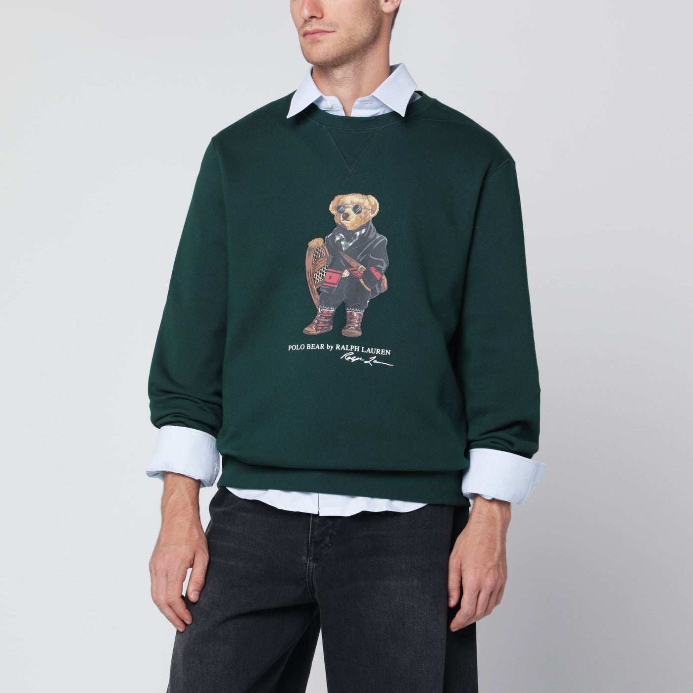Moosgrünes Polo Bear Sweatshirt