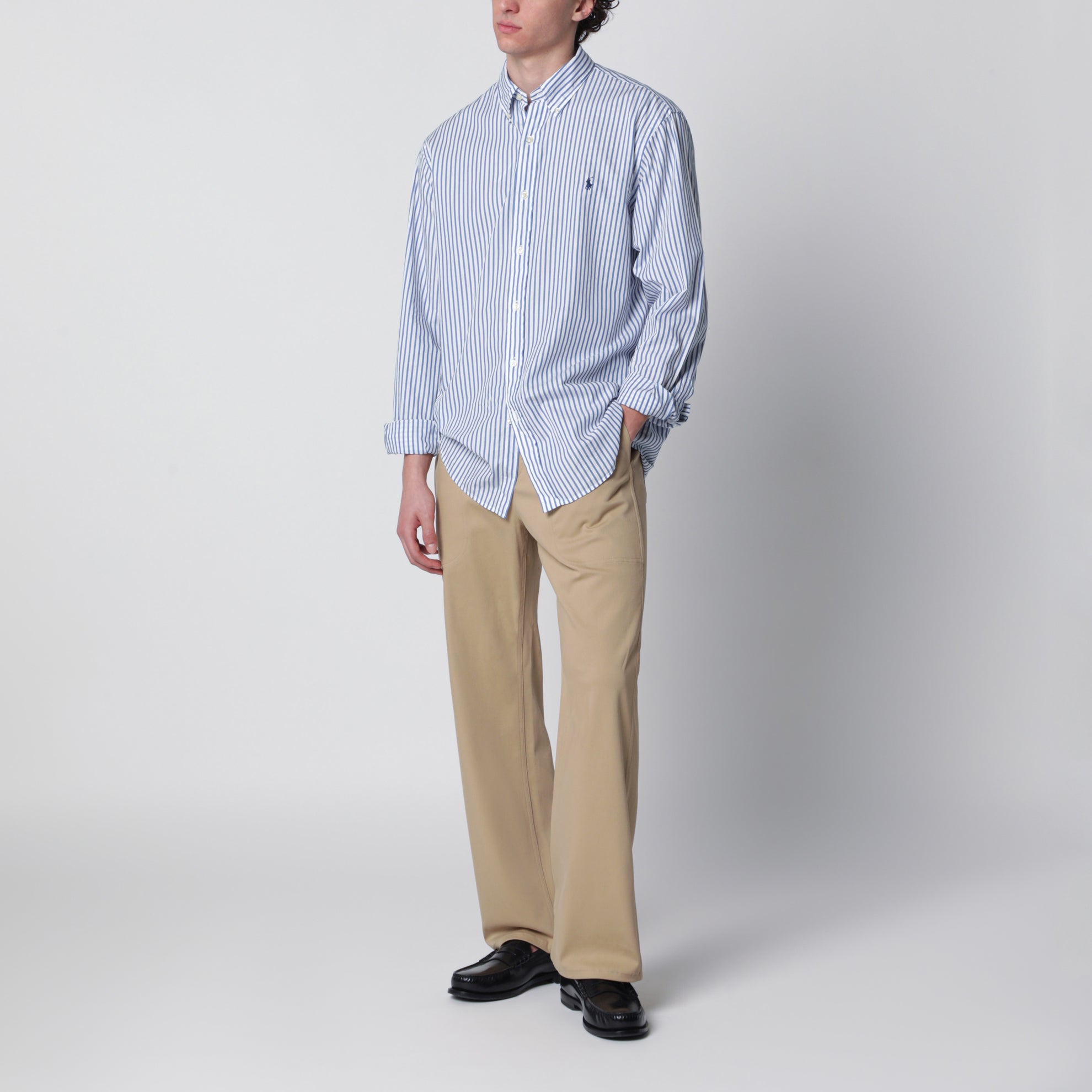 White/blue striped Custom-Fit shirt