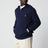 Cardigan con zip blu navy a trecce in cotone