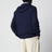 Cardigan con zip blu navy a trecce in cotone