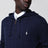 Cardigan con zip blu navy a trecce in cotone