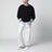 Felpa girocollo nera in cotone Relaxed-Fit