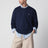 Felpa girocollo blu navy in cotone Relaxed-Fit