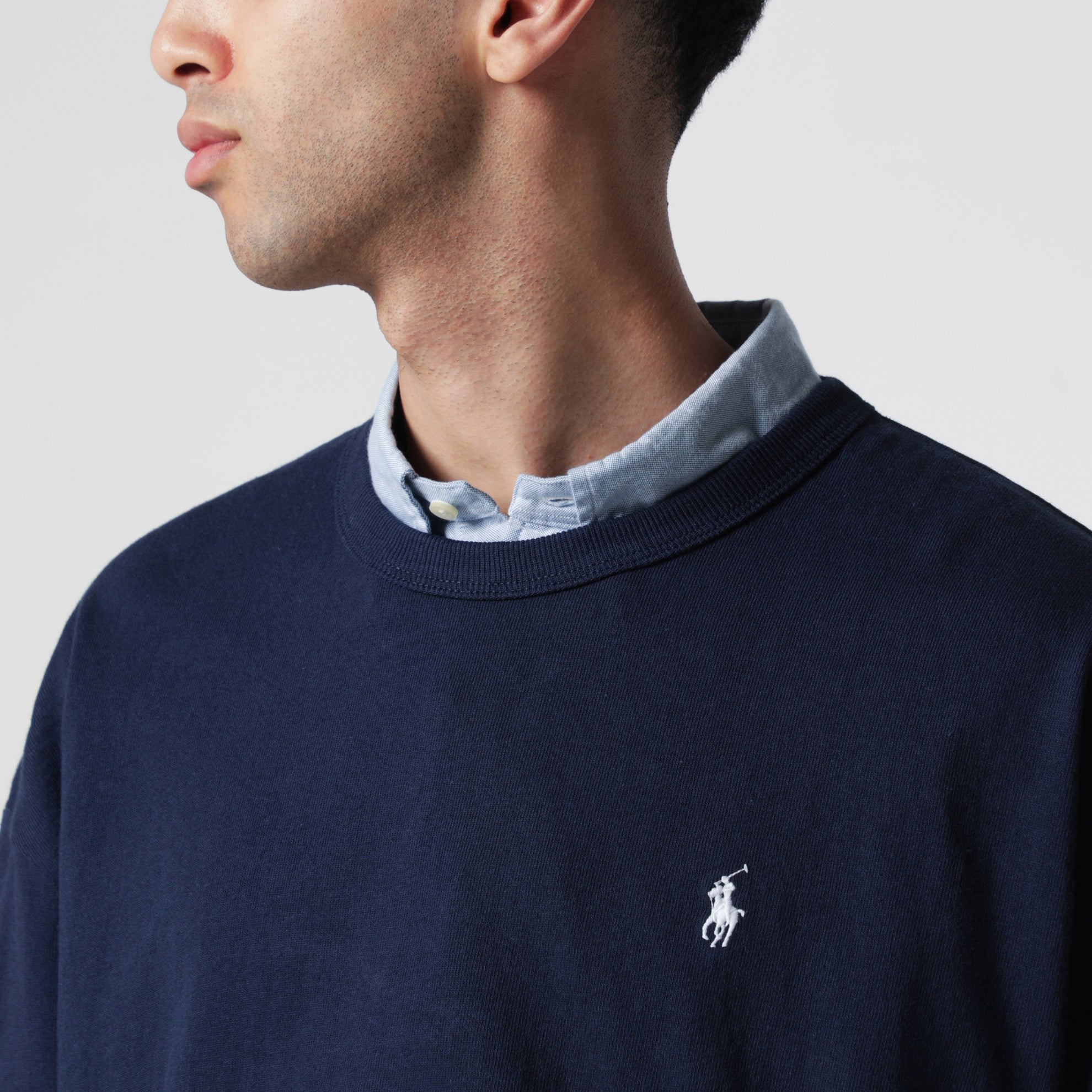 Navy cotton Relaxed-Fit crewneck sweatshirt