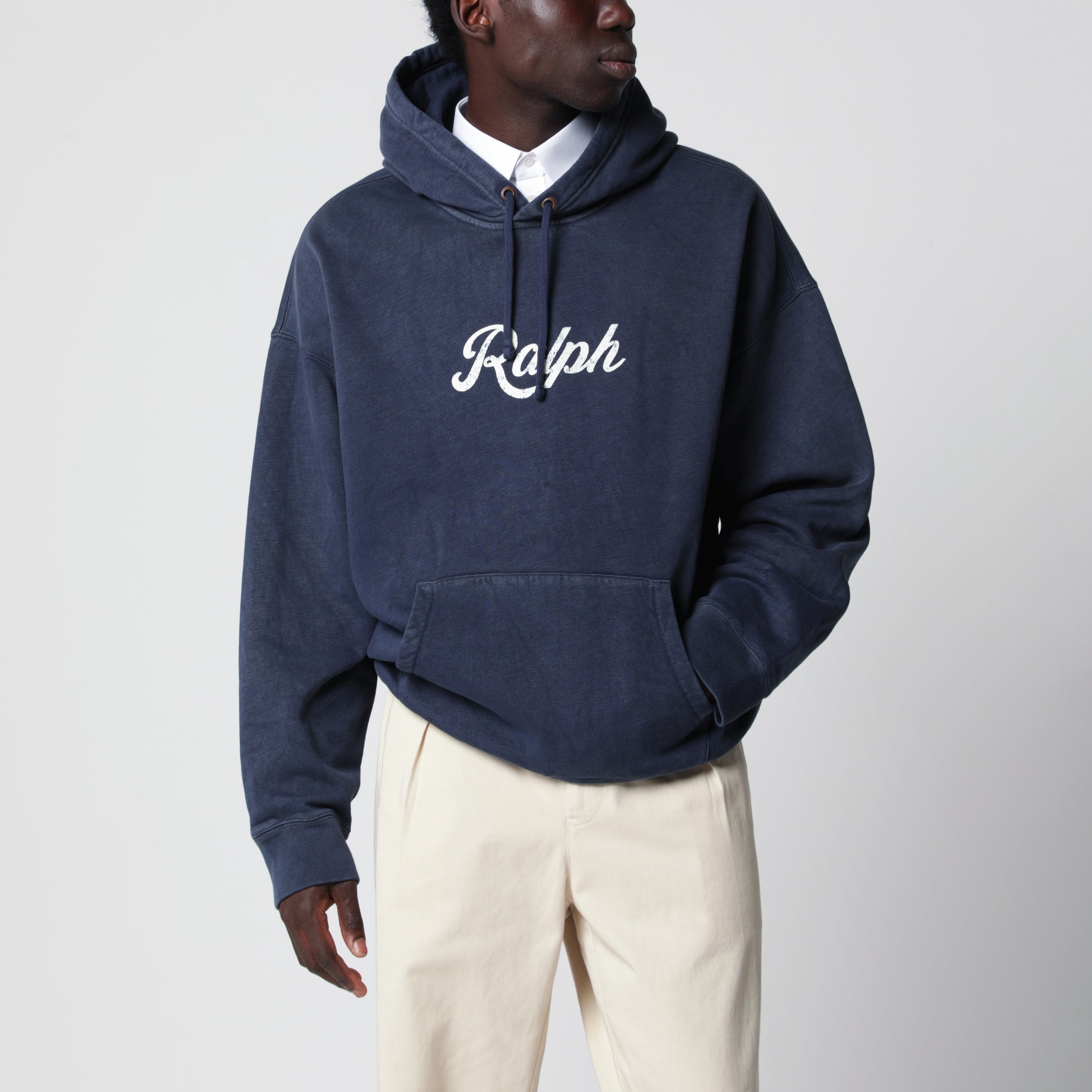 Felpa con cappuccio con stampa logo Relaxed-Fit