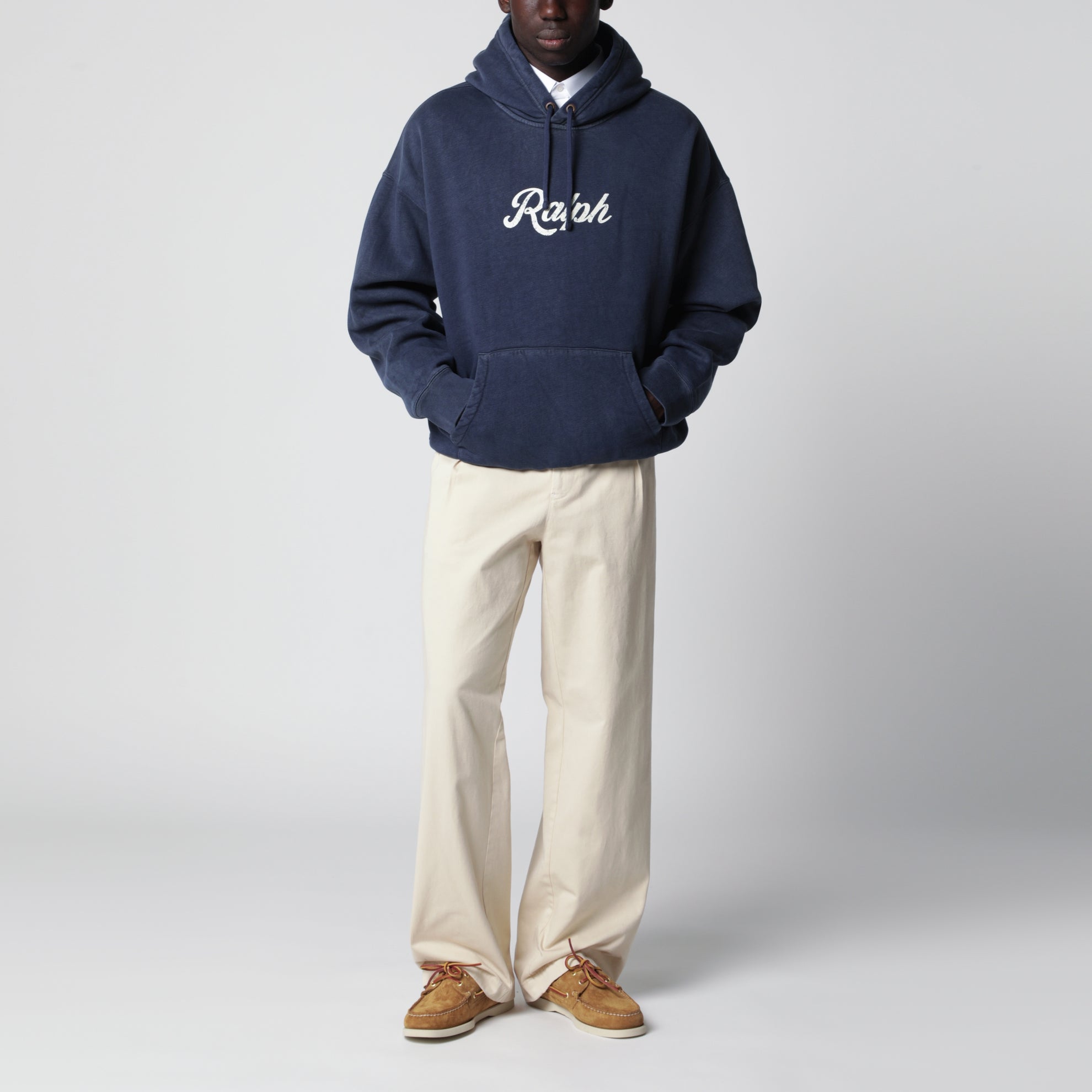 Felpa con cappuccio con stampa logo Relaxed-Fit