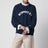 Felpa blu navy con ricamo Vintage-Fit