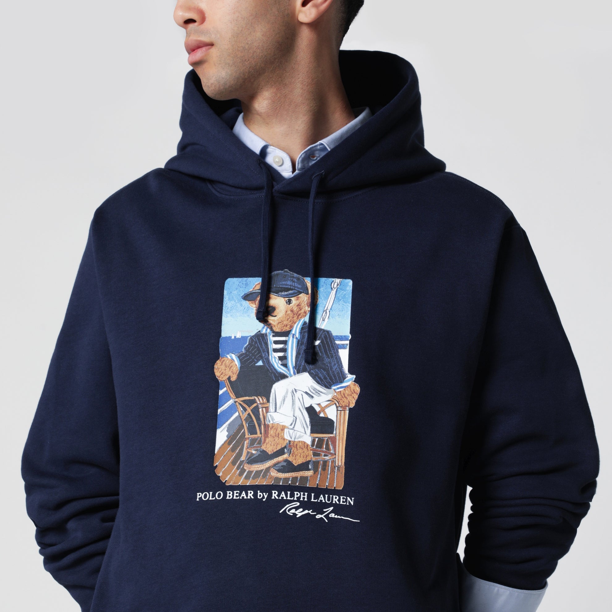 Felpa con cappuccio Polo Bear blu navy