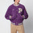 Purple velvet bomber jacket