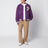 Purple velvet bomber jacket