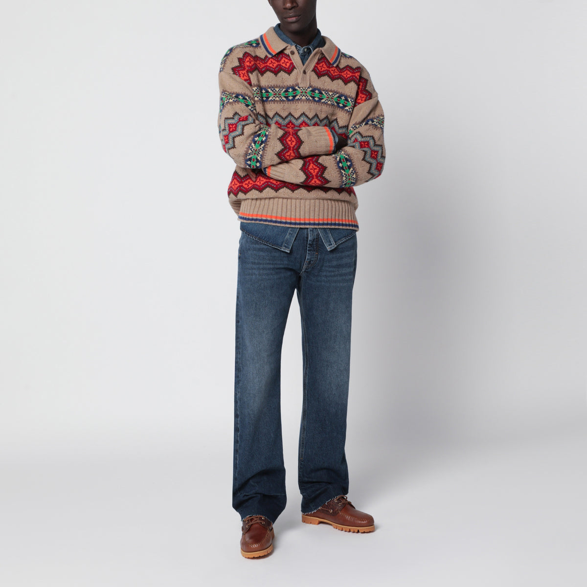 Mehrfarbiger Fair-Isle-Pullover aus Wollmischung