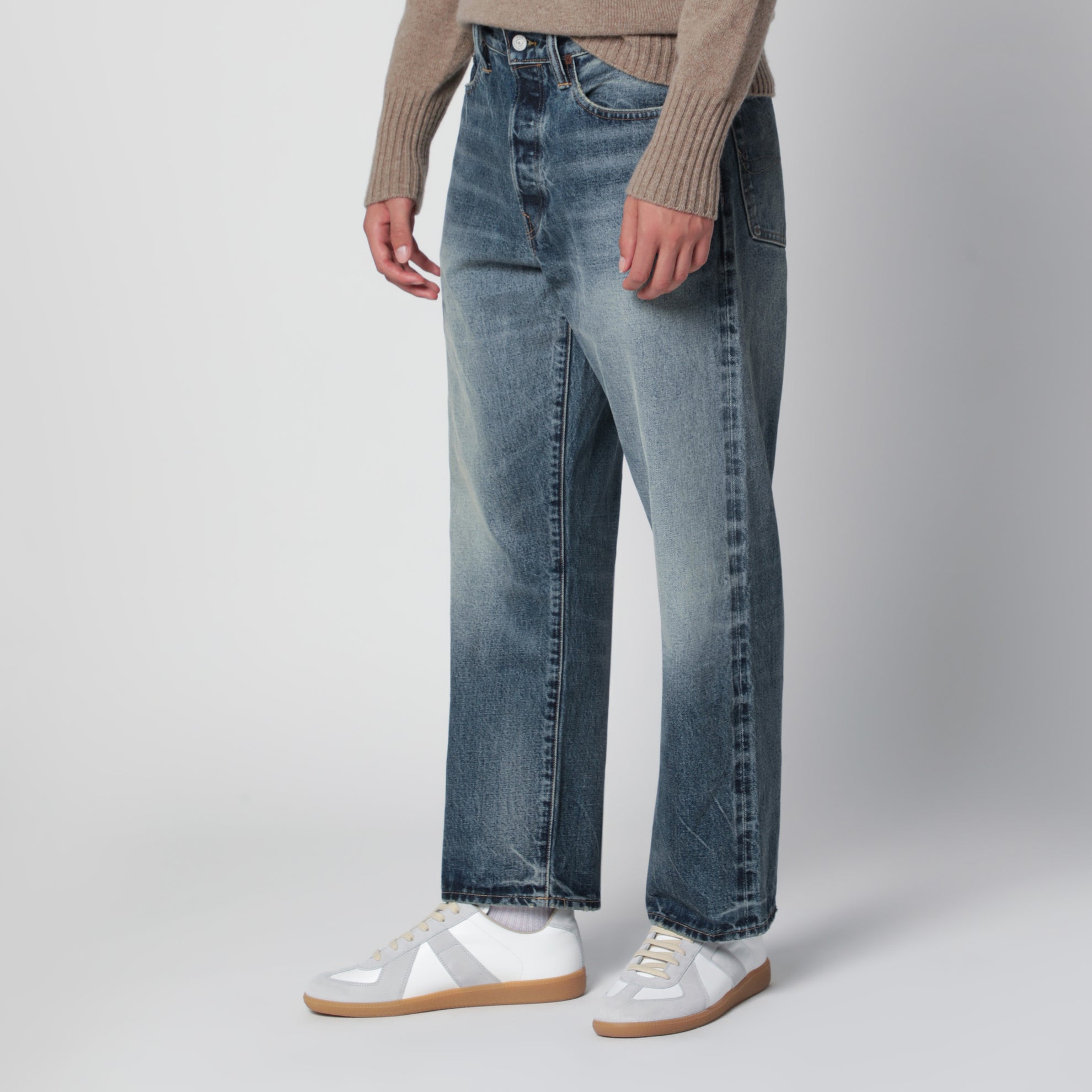 Washed denim jeans