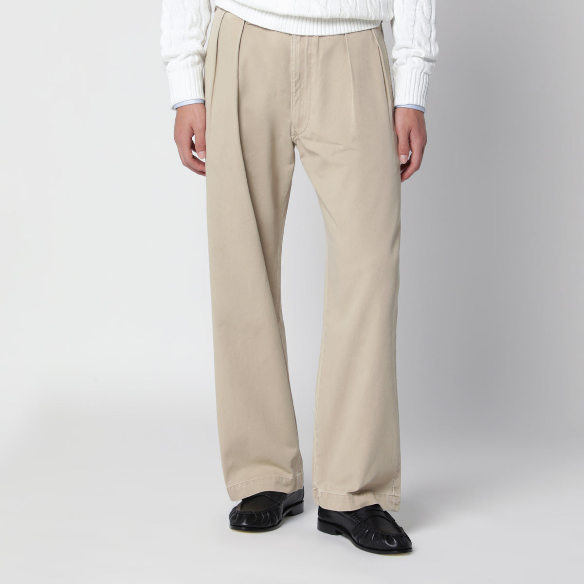 Pantalon chino beige en coton