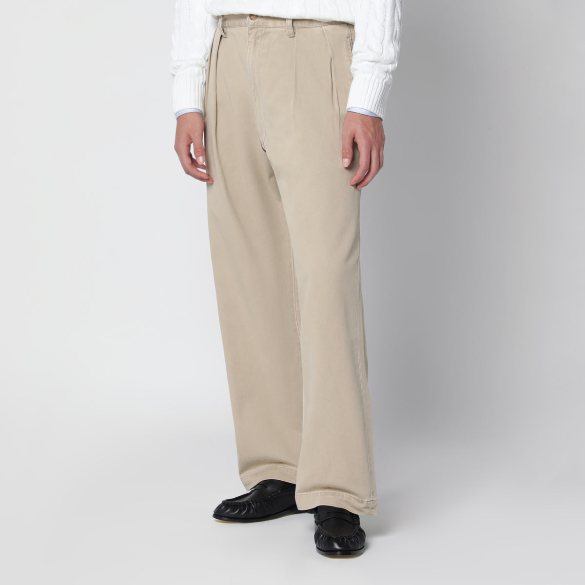 Pantalon chino beige en coton