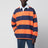 Orange/blue striped Big-Fit polo shirt in cotton