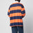 Orange/blue striped Big-Fit polo shirt in cotton